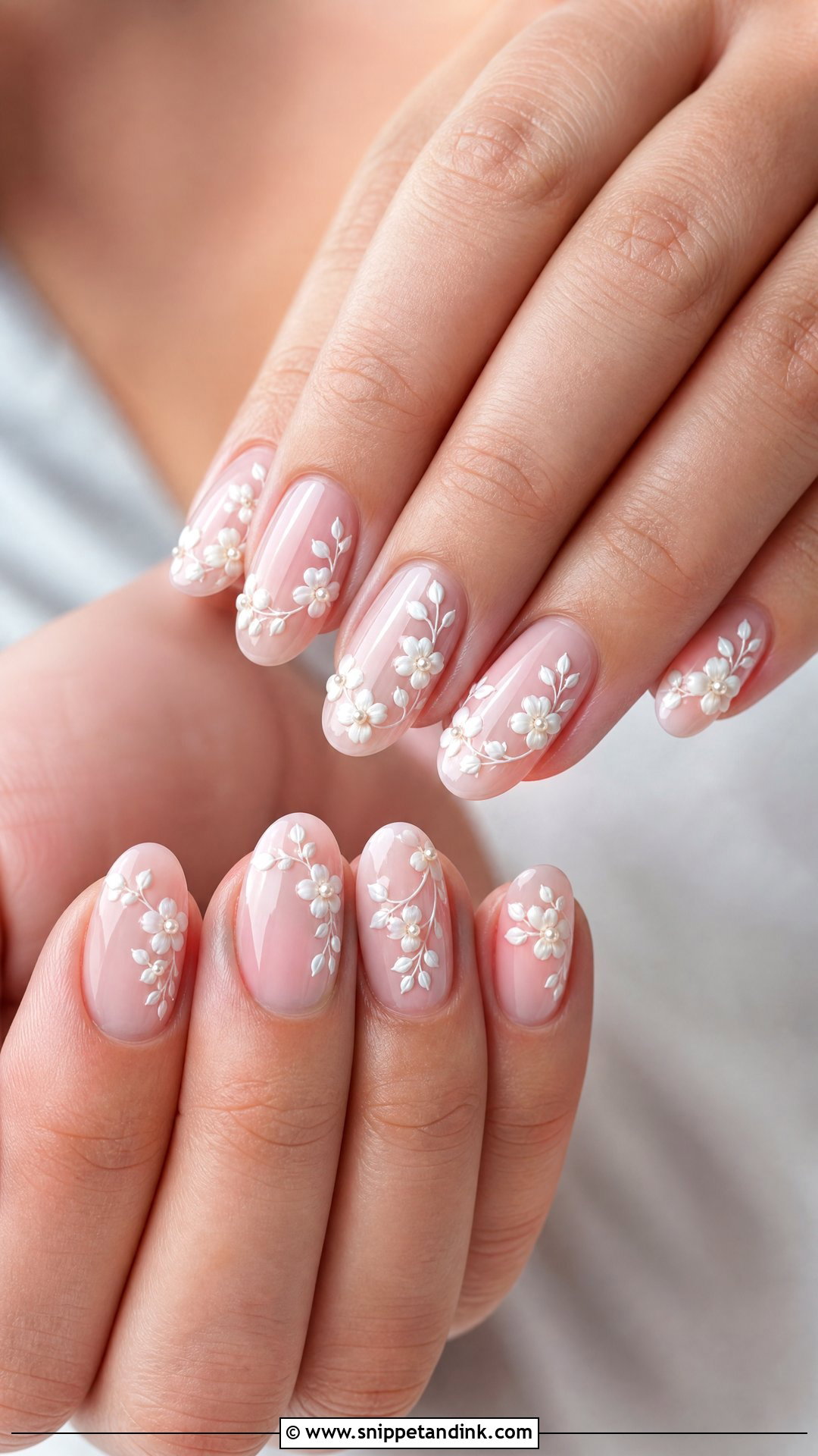 White Floral Wedding Nails - Snippet and Ink - 25 Nail Art Designs for Wedding