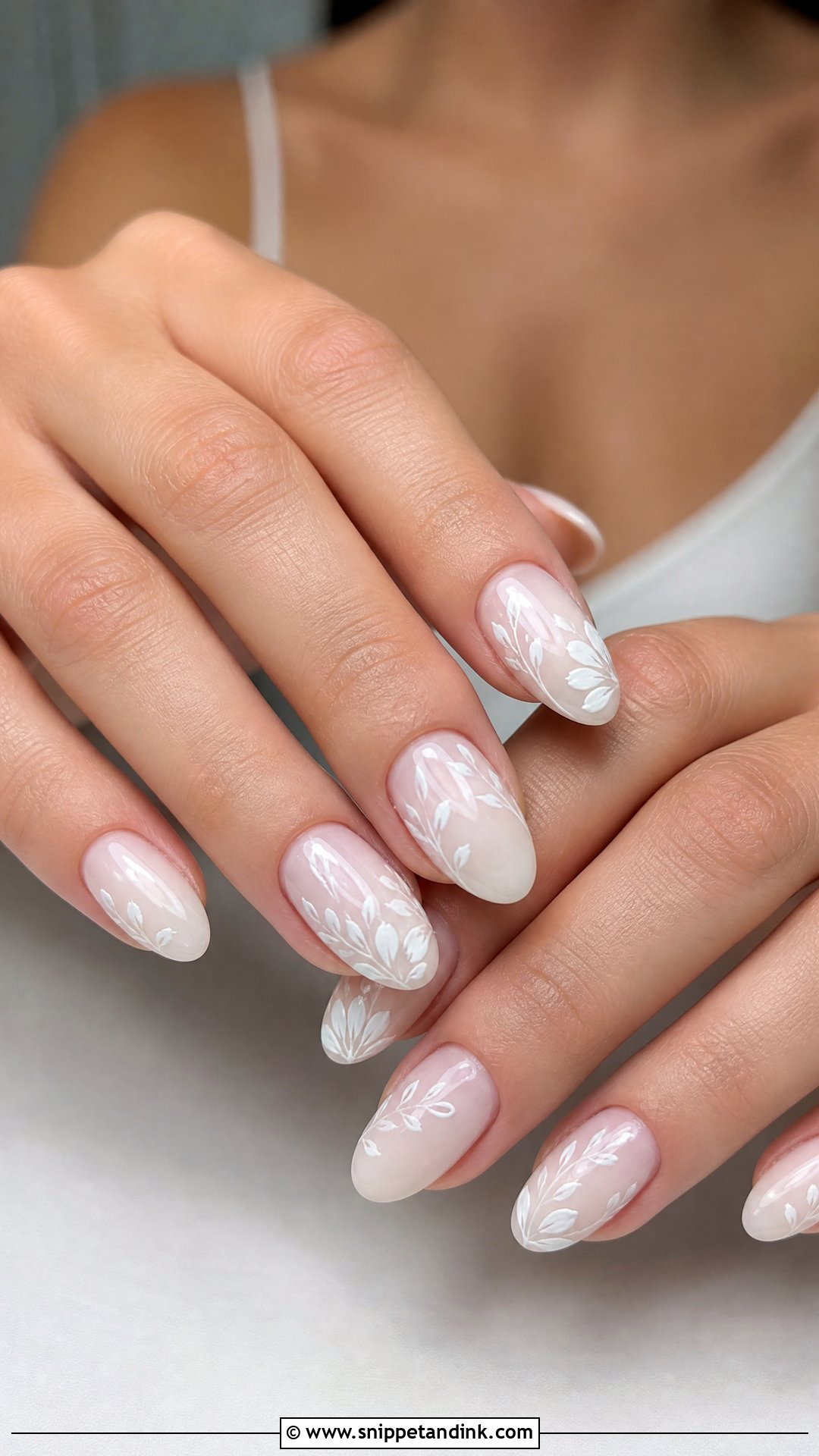 White Floral Wedding Nails - Snippet and Ink - 25 White Wedding Nails for Bride