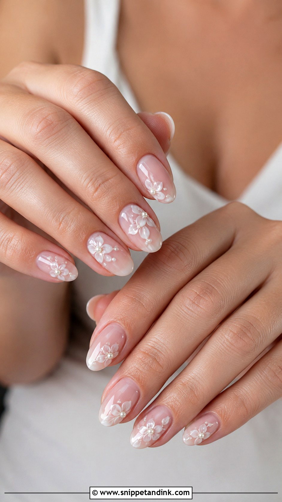 White Floral Wedding Nails - Snippet and Ink - 30 White Wedding Nails