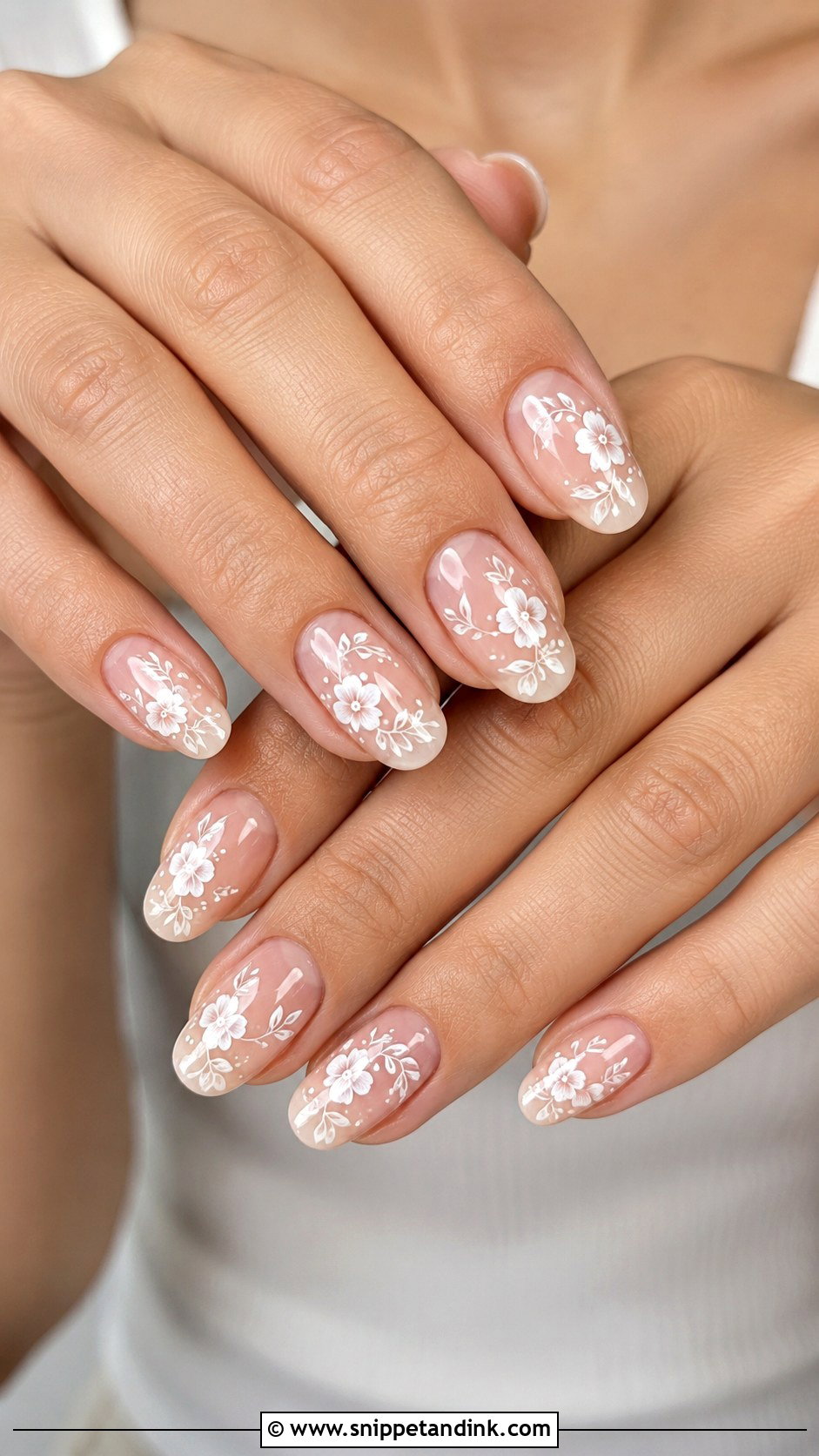 White Floral Wedding Nails - Snippet and Ink - 20 Nails Art for Wedding