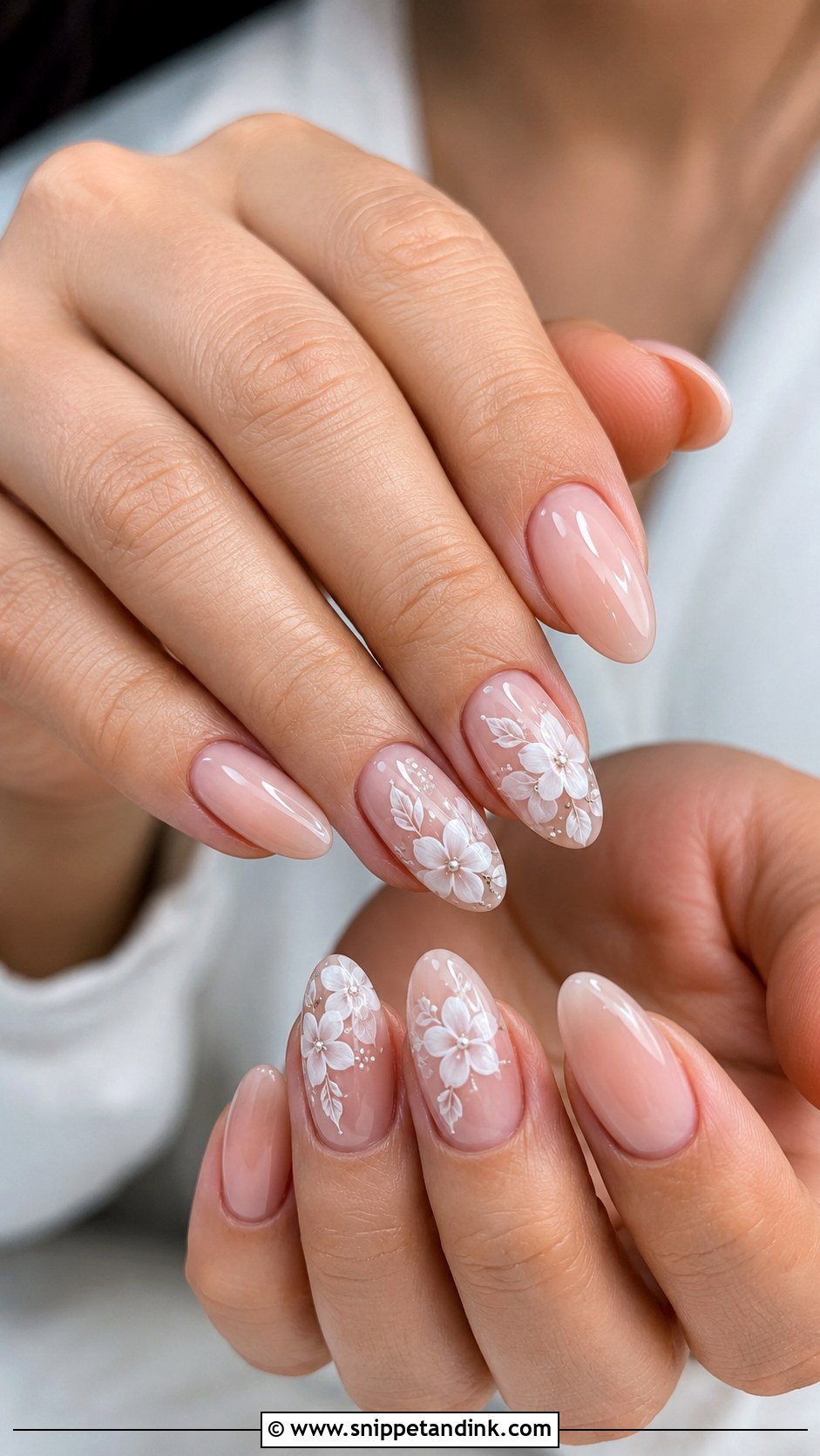 White Floral Wedding Nails - Snippet and Ink - 20 Summer Wedding Nails for Bride
