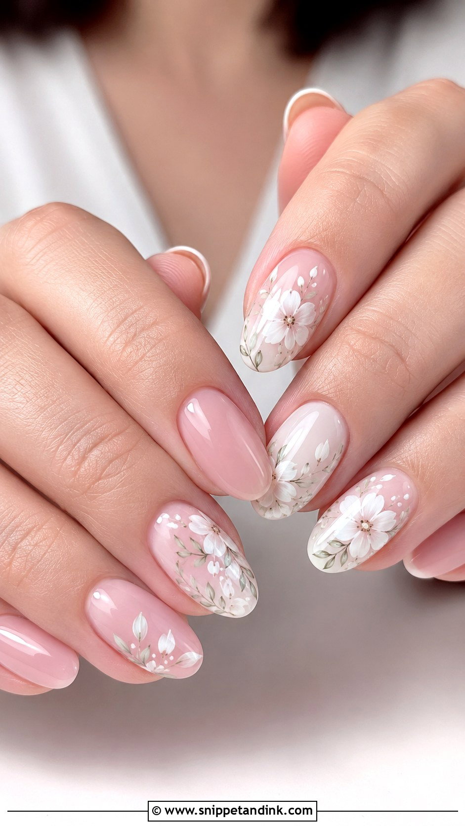 White Floral Wedding Nails - Snippet and Ink - 20 Floral Wedding Nails for Bride