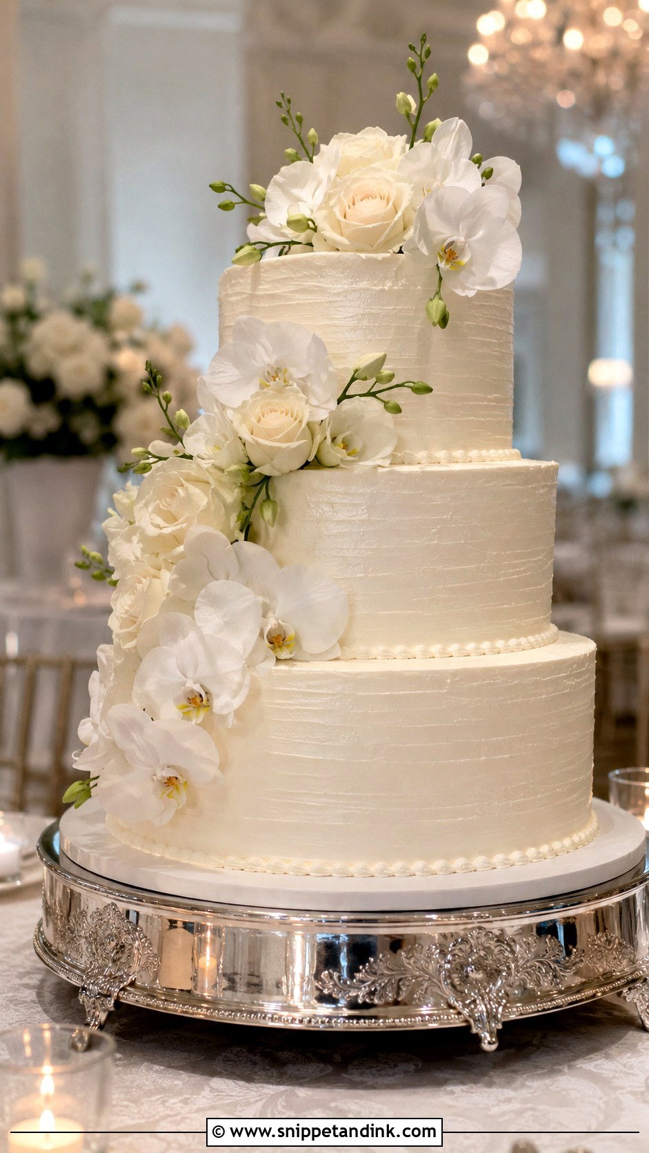 White Flower Wedding Cake - Snippet and Ink - 20 Flower Wedding Cake Ideas