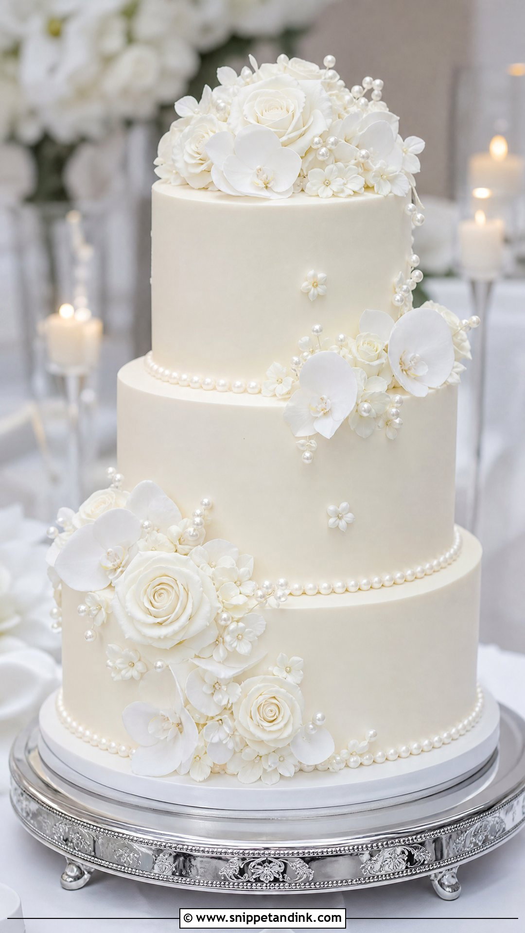 White Flower Wedding Cake - Snippet and Ink - 20 Wedding Cake Flowers Ideas