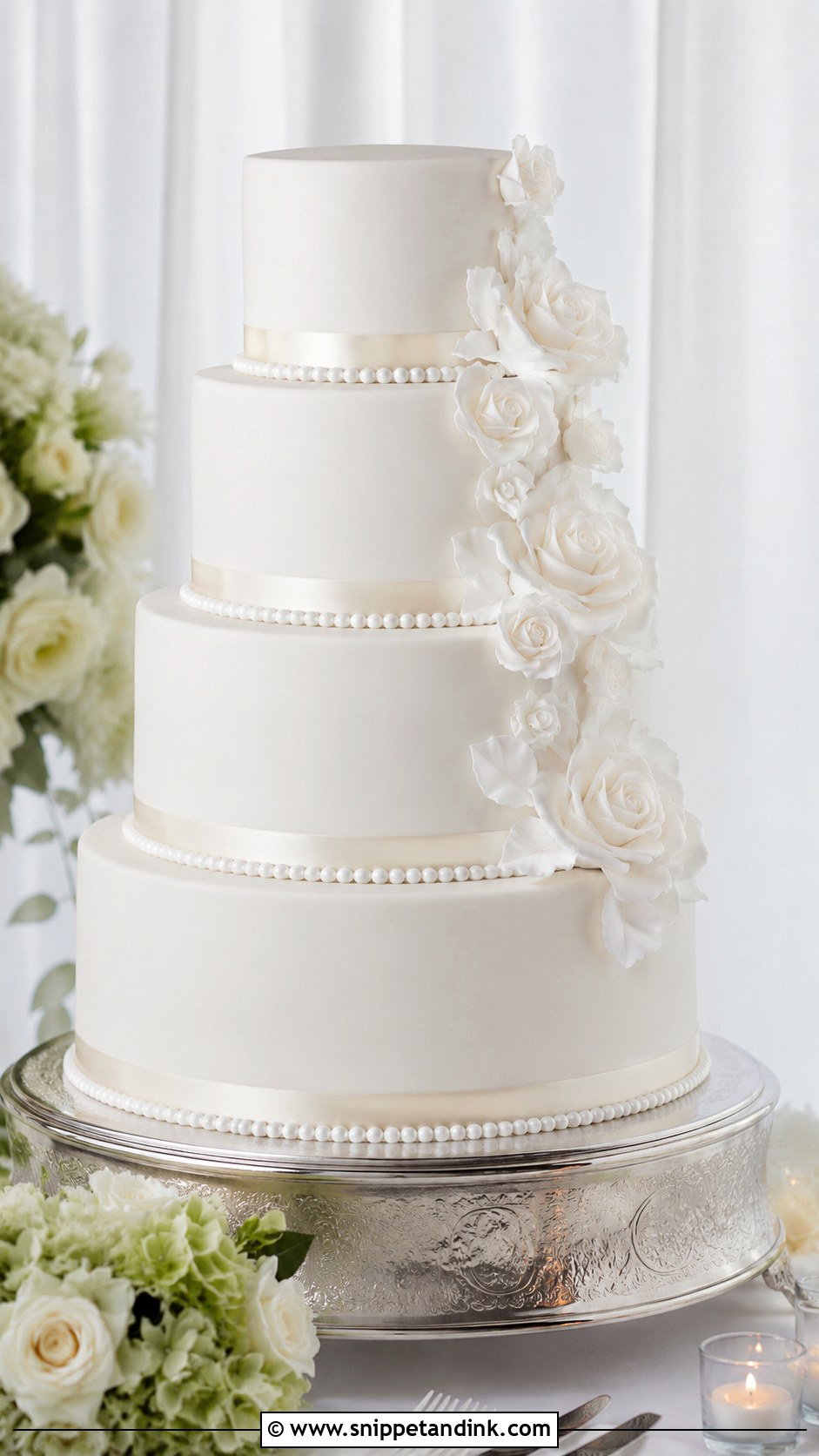 White Fondant Dummy Wedding Cake - Snippet and Ink - 20 Dummy Cake Designs for Wedding