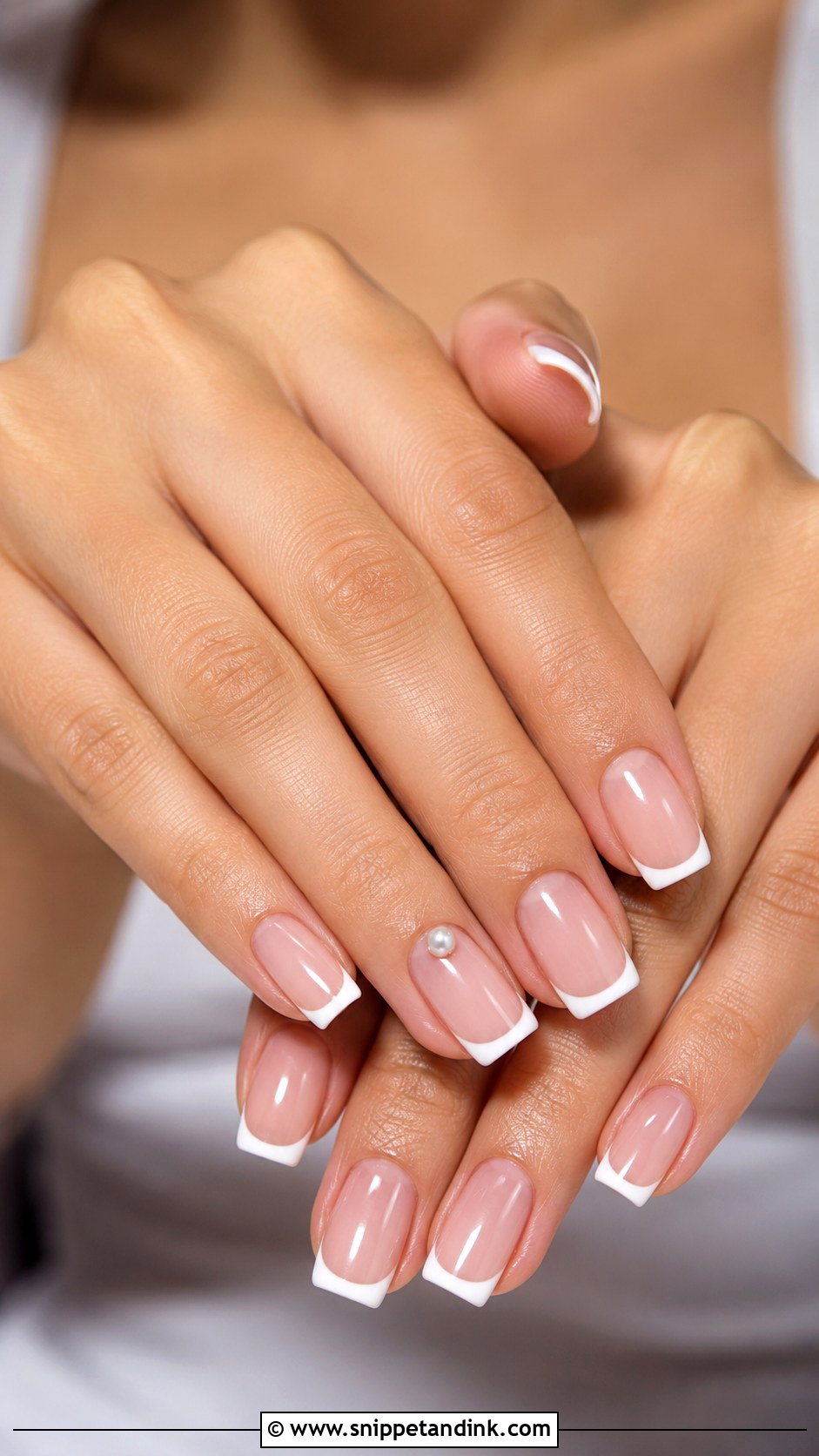 White French Bachelorette Nails For Bride - Snippet and Ink - 30 Bachelorette Nails the Bride