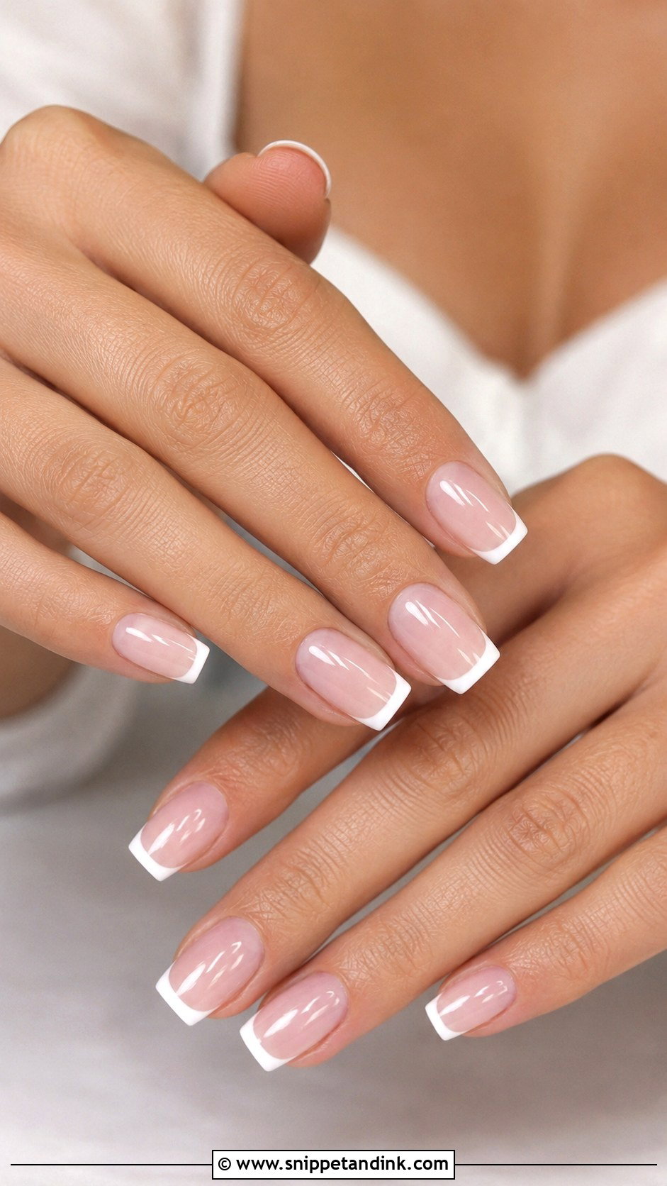 White French Bridesmaid Nails - Snippet and Ink - 30 Bridesmaid Nail Ideas