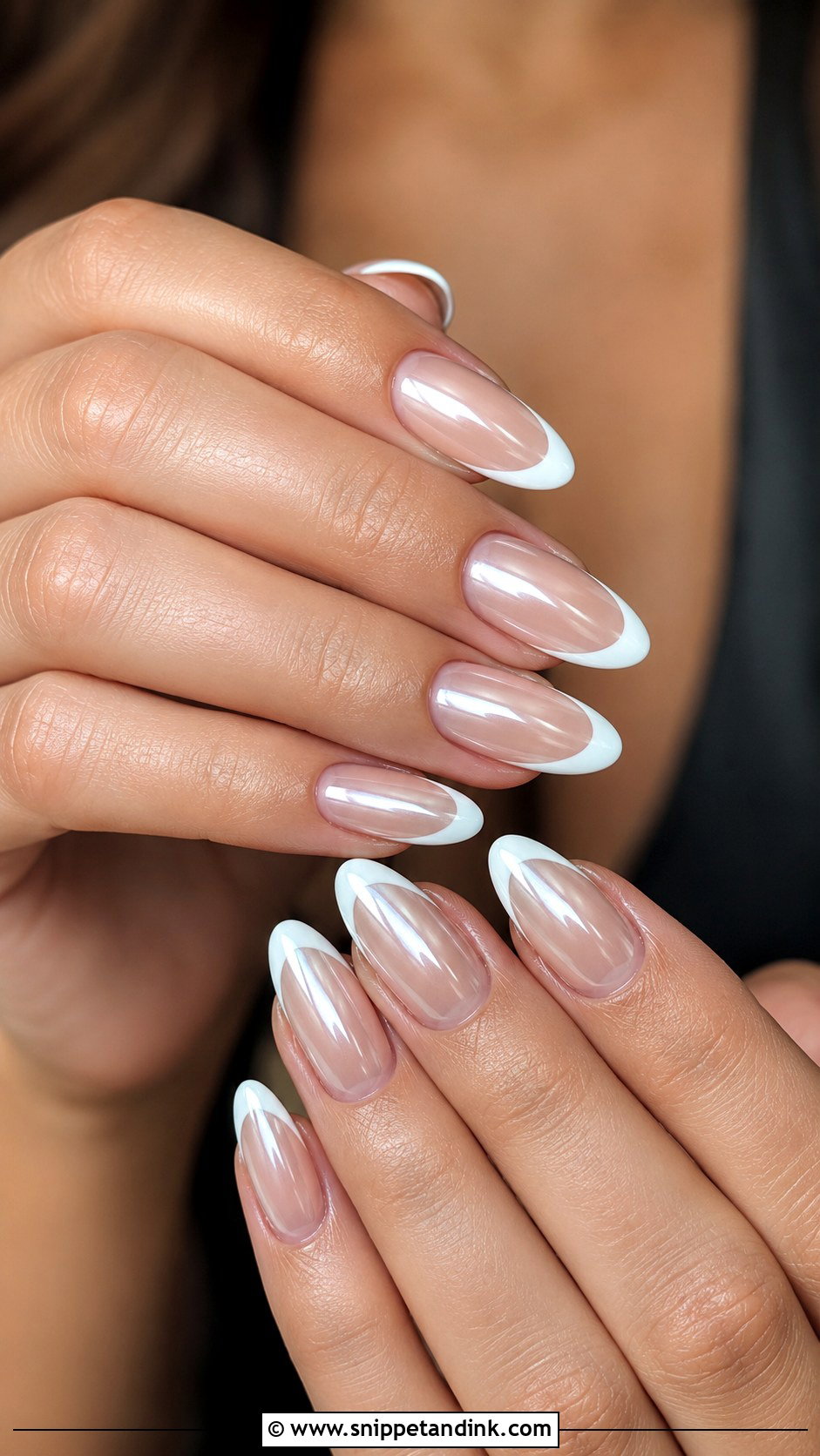 White French Chrome Wedding Nails - Snippet and Ink - 20 Black Tie Wedding Nails