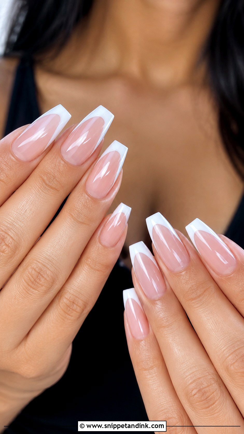 White French Coffin Engagement Nails - Snippet and Ink - 20 Coffin Engagement Nails