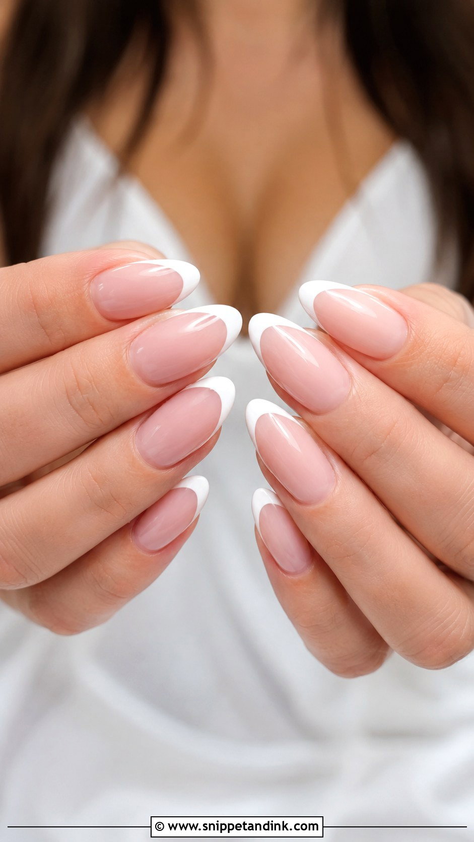White French Tip Almond Wedding Nails - Snippet and Ink - 20 Almond Shape Wedding Nails for Bride