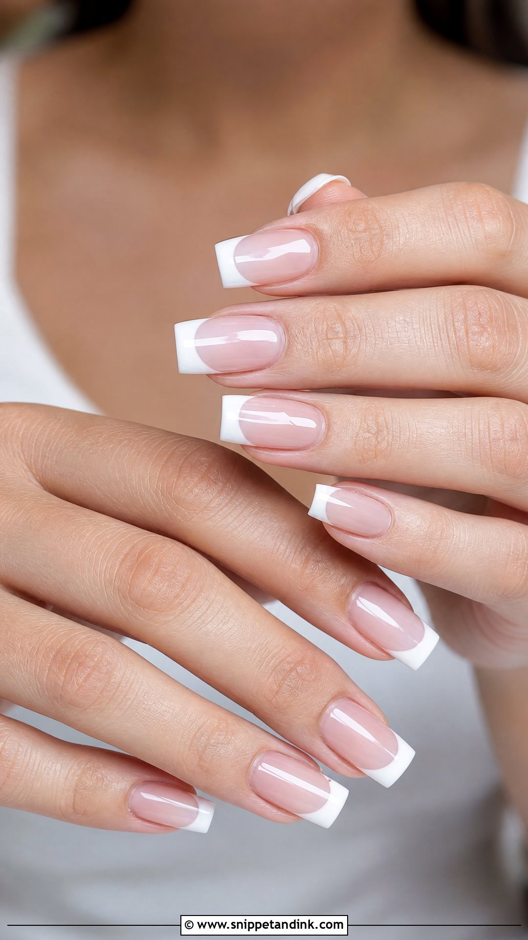 White French Tip Bridal Nails - Snippet and Ink - 25 Classy Bridal Nails