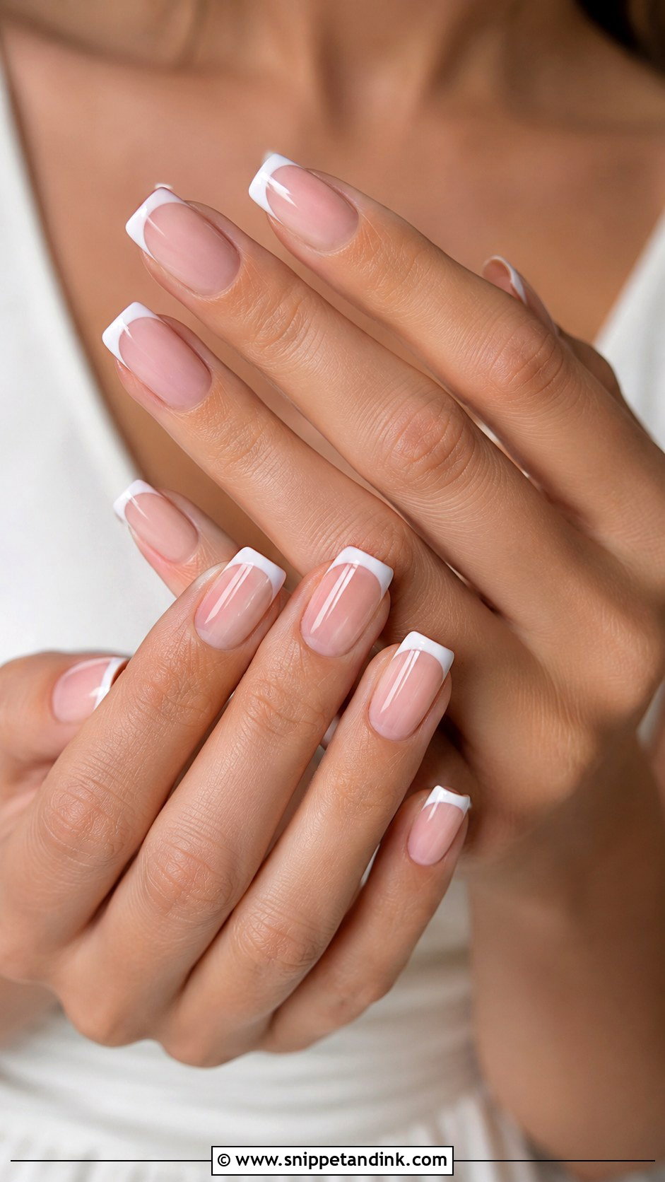 White French Tip Bridesmaid Nails - Snippet and Ink - 20 Cute Bridesmaid Wedding Nails