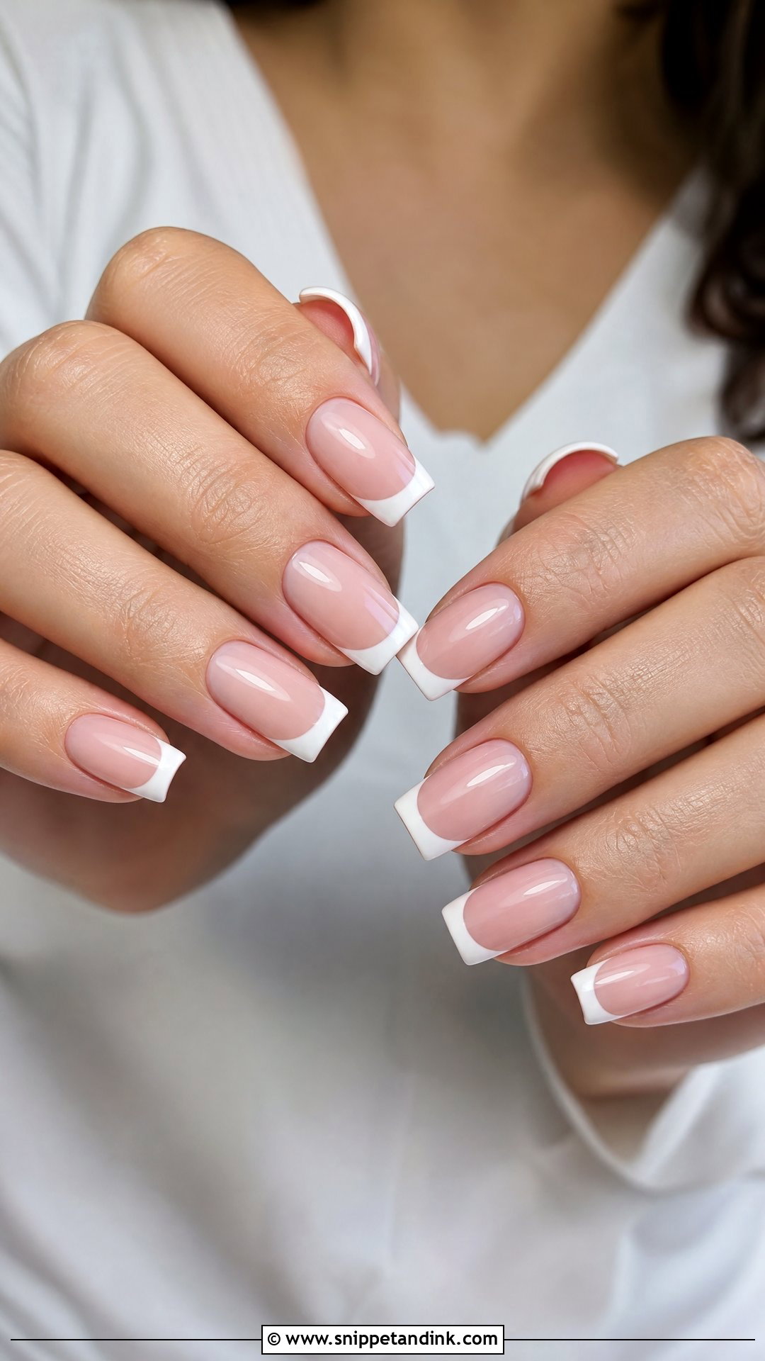 White French Tip Nails - Snippet and Ink - 30 Nails for Wedding Guest