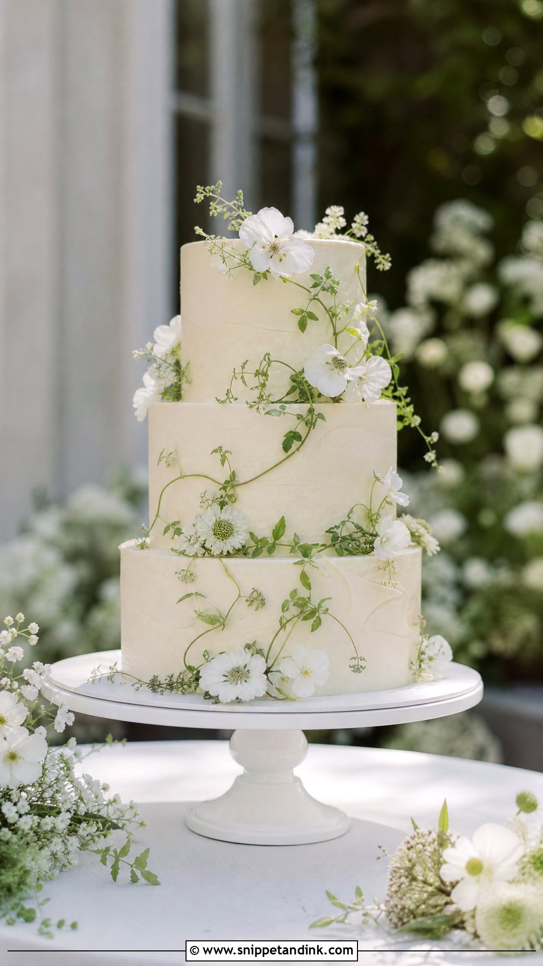 White Garden Wedding Cake - Snippet and Ink - 30 White Cakes for Wedding