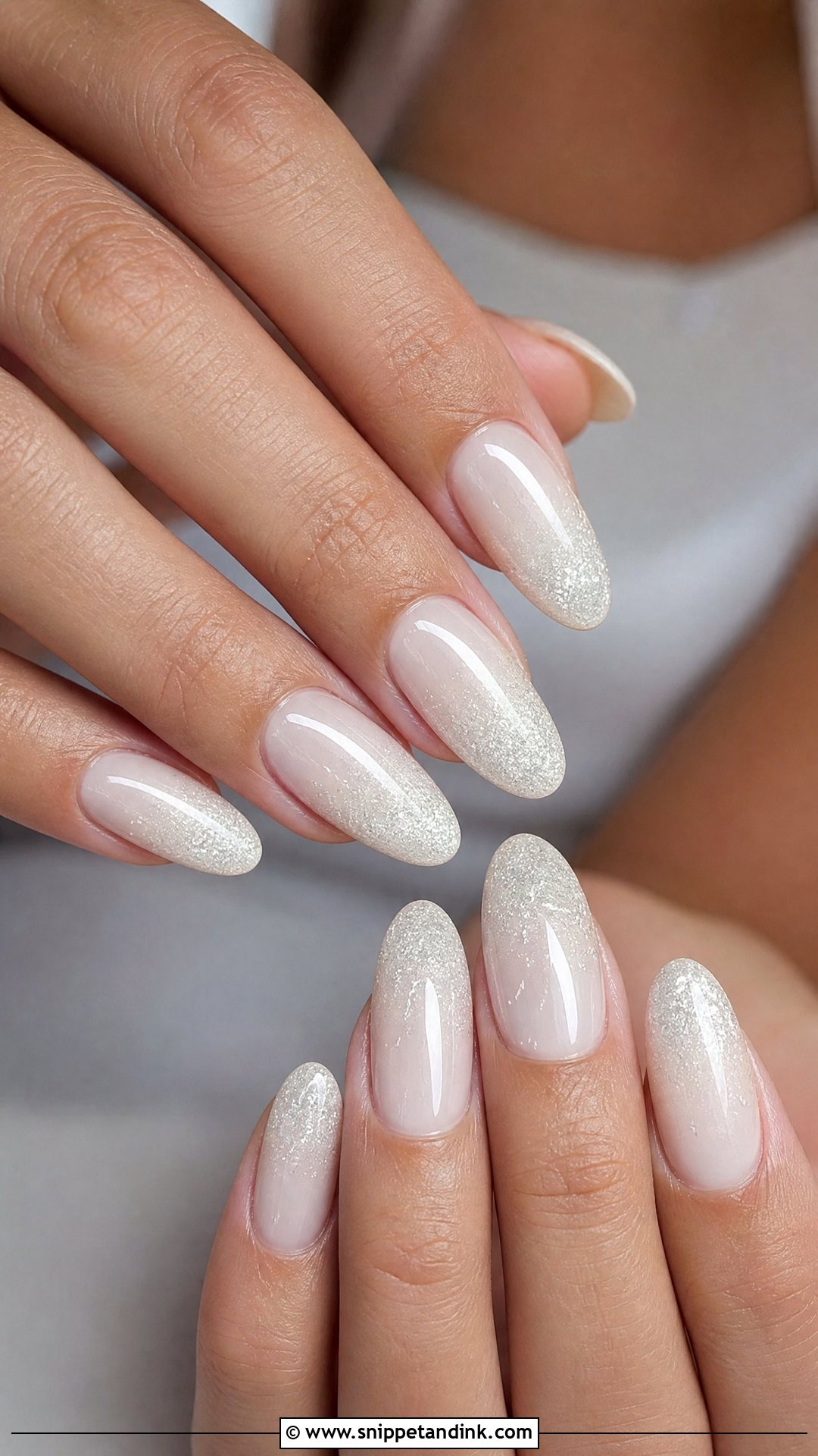 White Glitter Bridal Nails - Snippet and Ink - 25 White Bridal Nails