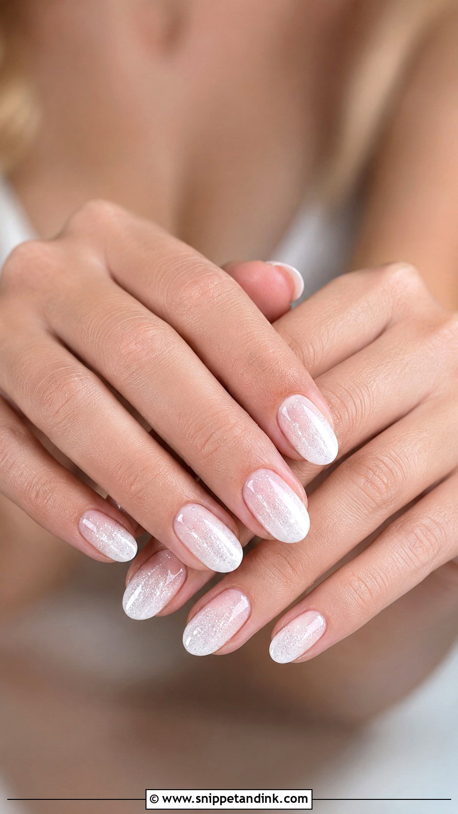 White Glitter Bride Nails - Snippet and Ink - 20 White Bride Nails Wedding