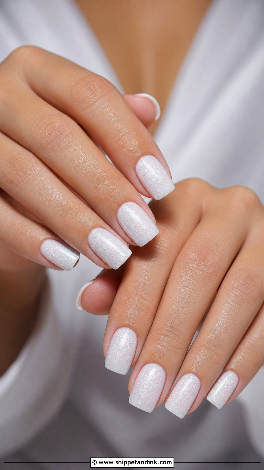 White Glitter Wedding Nails - Snippet and Ink - 25 Glitter Wedding Nails