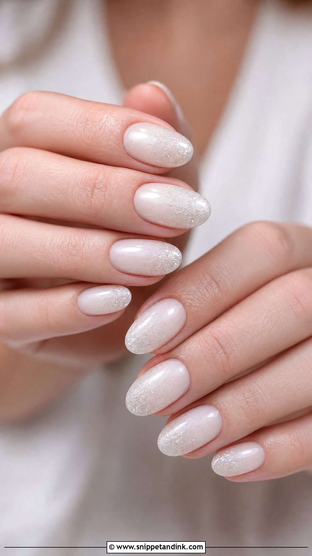 White Glitter Wedding Nails - Snippet and Ink - 25 White Wedding Nails for Bride