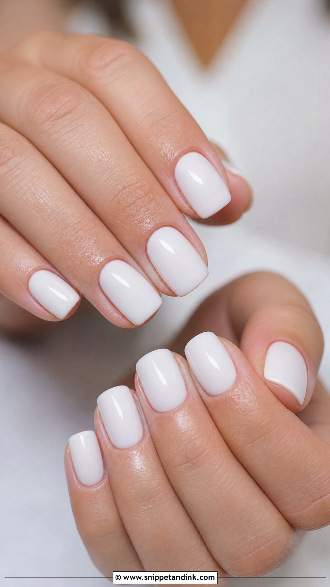 White Glossy Wedding Nails - Snippet and Ink - 25 Elegant White Wedding Nail Art Ideas