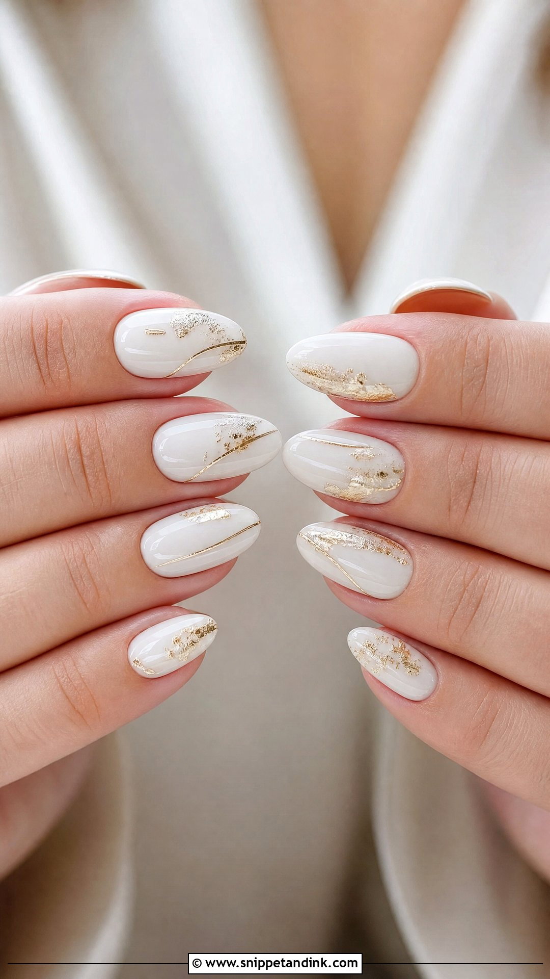 White Gold Wedding Nails - Snippet and Ink - 25 Elegant White Wedding Nail Art Ideas