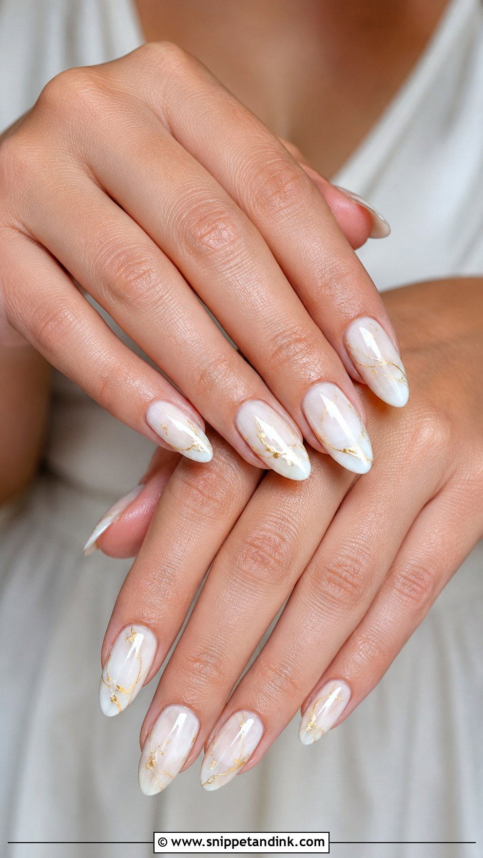 White Gold Wedding Nails - Snippet and Ink - 30 White Wedding Nails