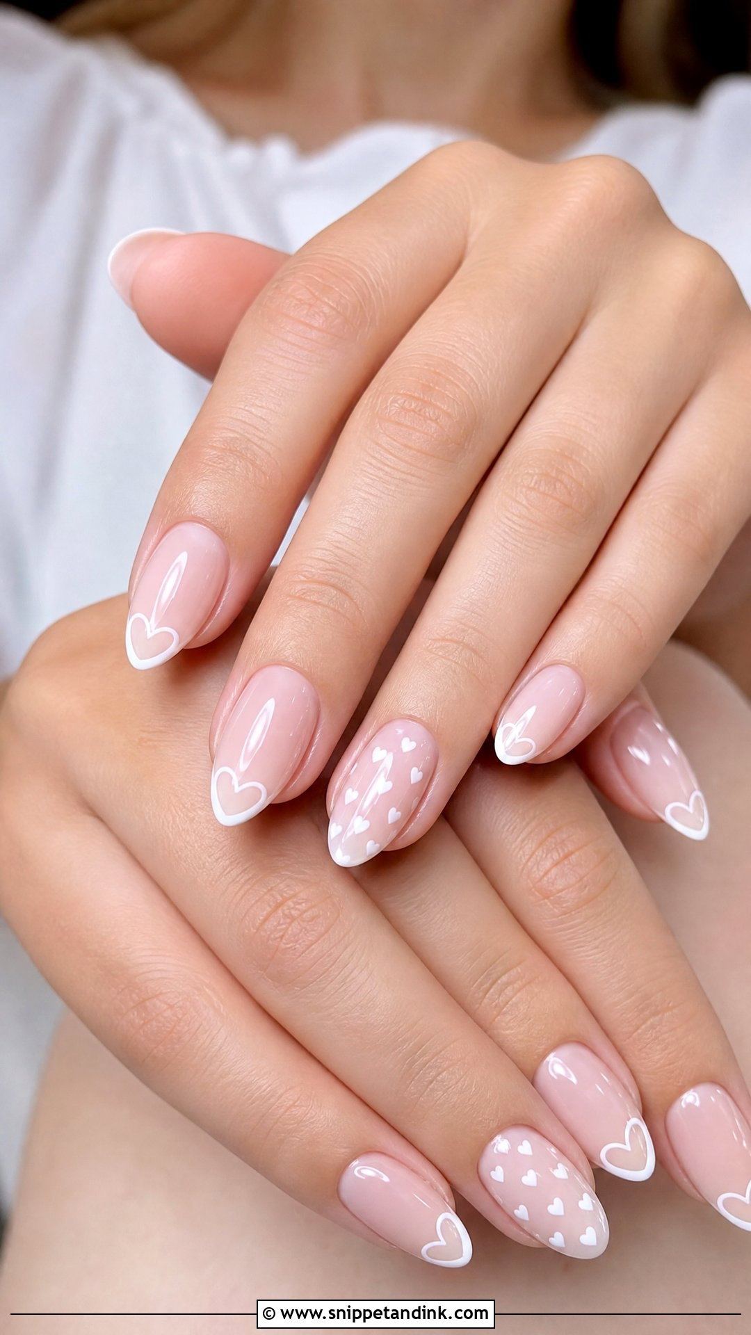 White Heart Wedding Nails - Snippet and Ink - 25 Cute Wedding Nails