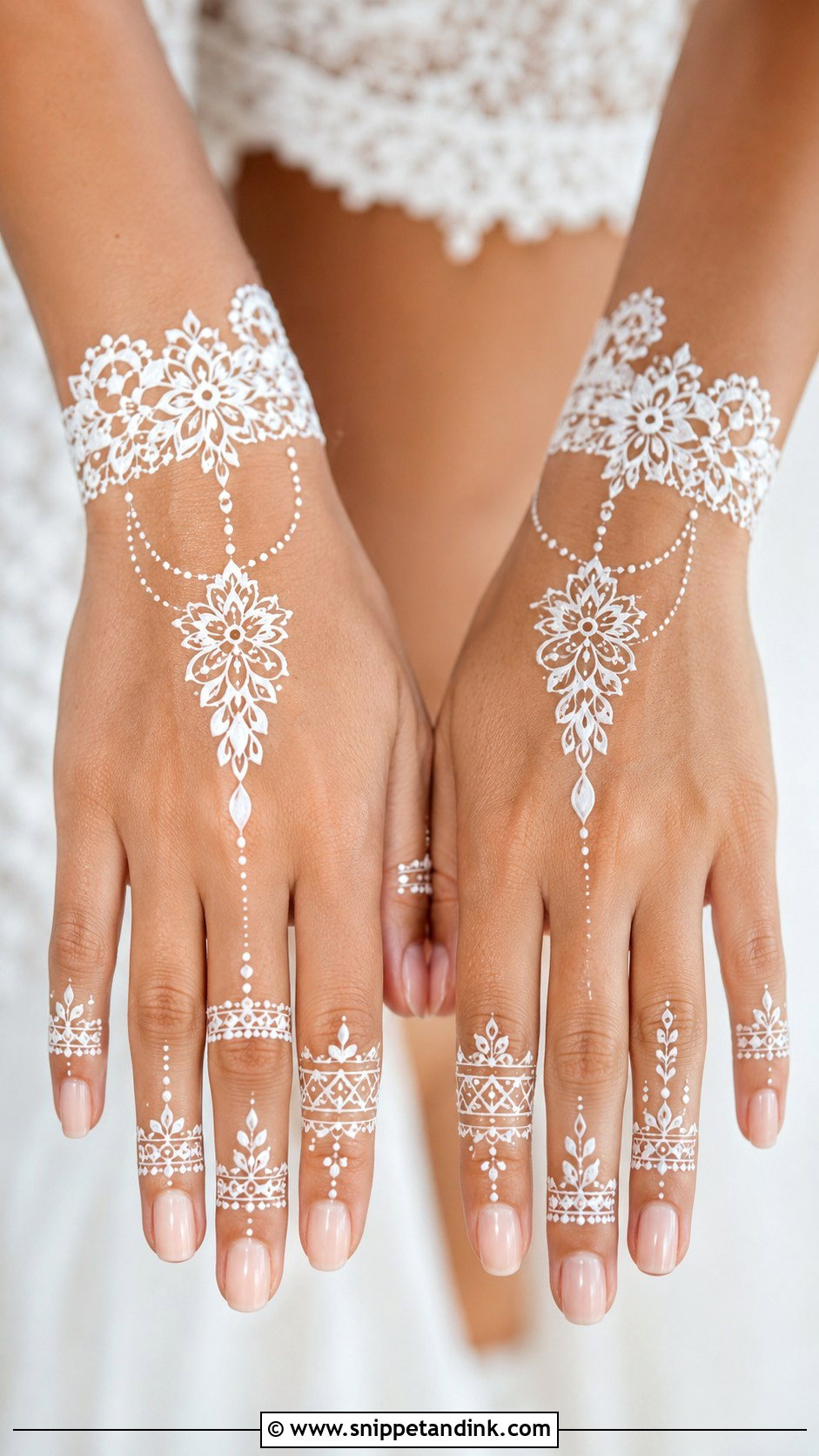 White Henna Design - Snippet and Ink - 35 Henna (Mehndi) Design Ideas