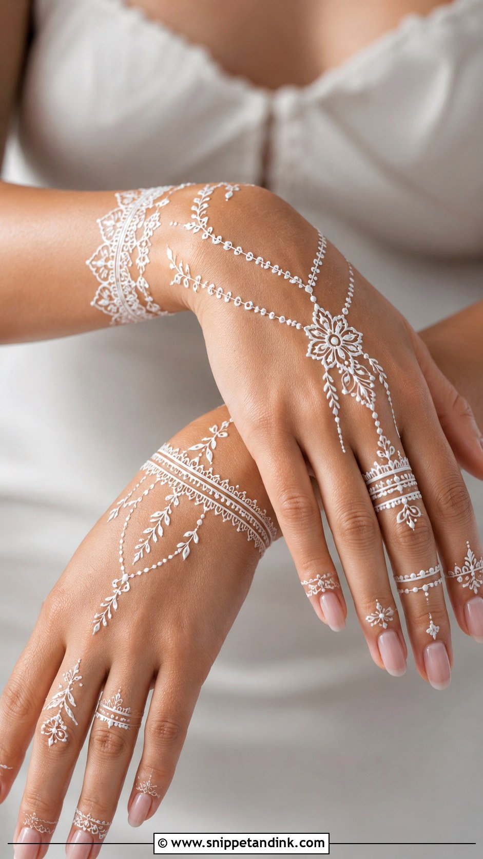 White Henna Mehndi Design - Snippet and Ink - 30 Henna Mehndi Designs