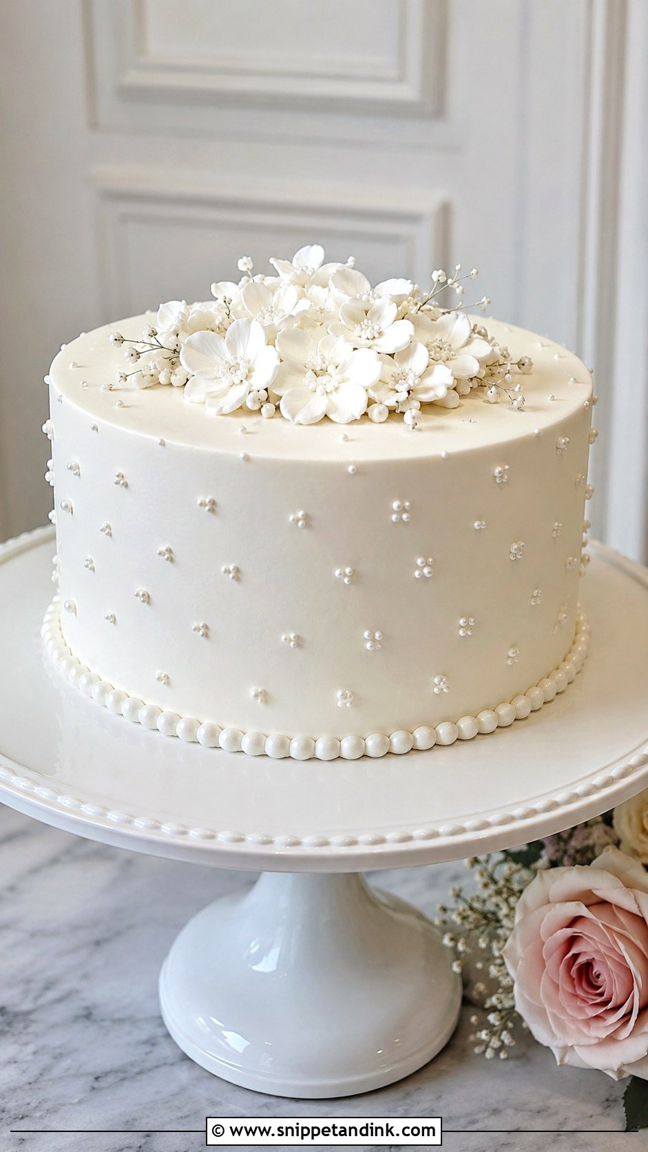 White Iced Biscuit Wedding Cake - Snippet and Ink - 20 Biscuit Cake Decoration Ideas for Wedding