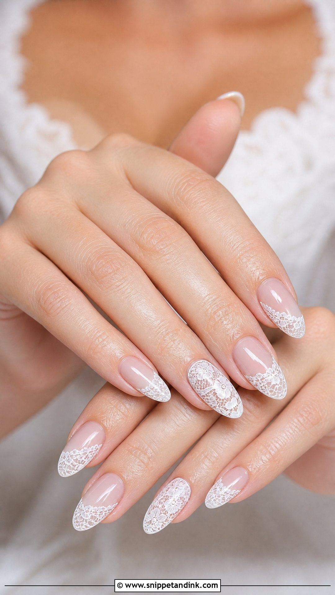 White Lace Acrylic Wedding Nails - Snippet and Ink - 25 Acrylic Wedding Nails for Bride
