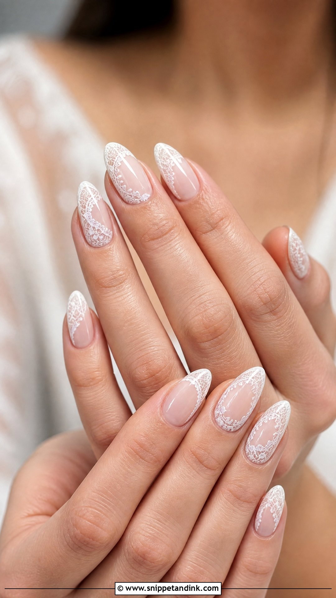 White Lace Bridal Nails - Snippet and Ink - 25 Bridal Nail Art Designs