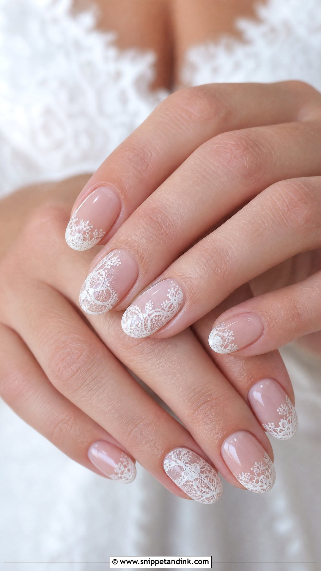 White Lace Bridal Nails - Snippet and Ink - 25 Unique Bridal Nails