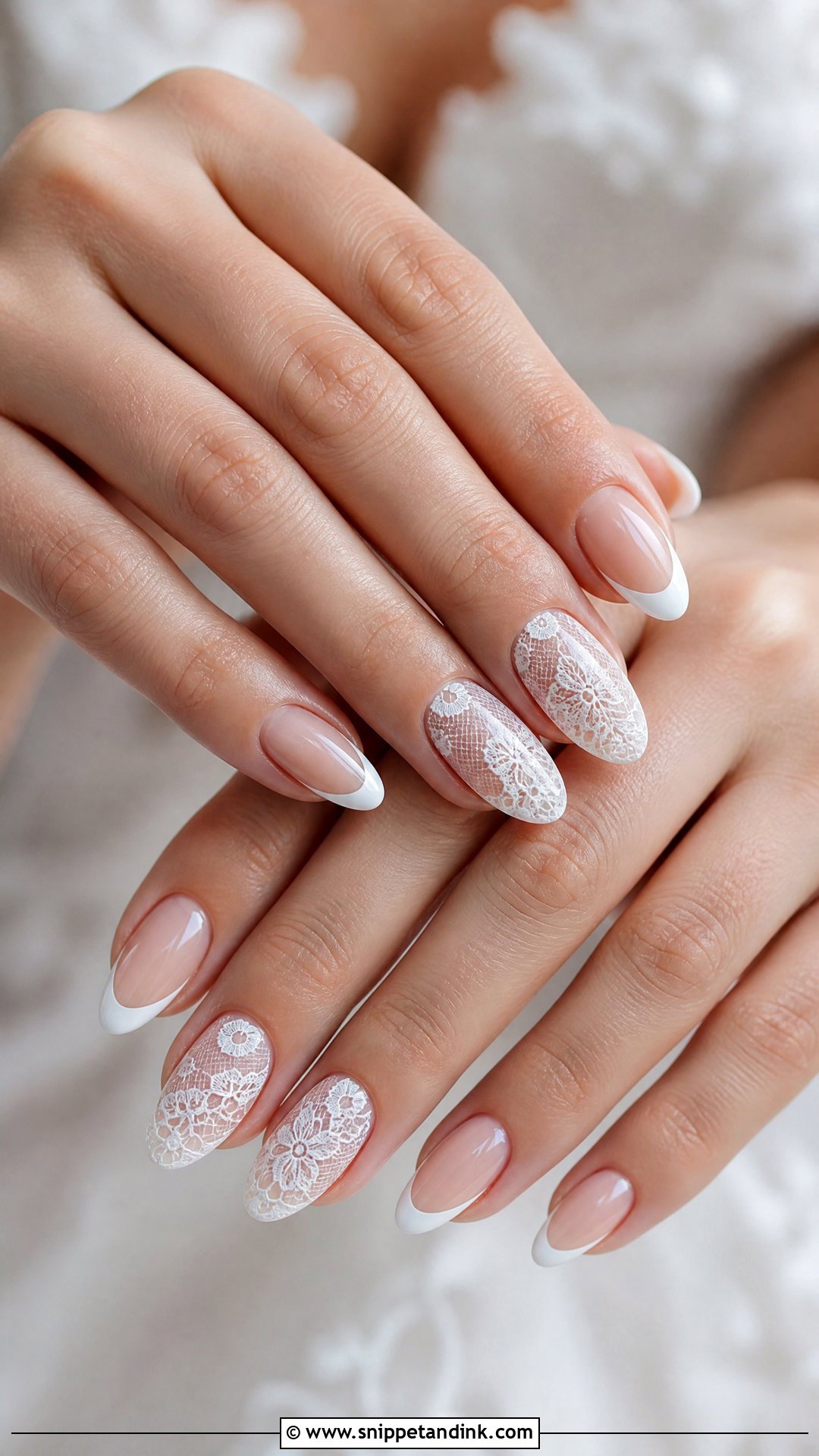 White Lace Bridal Nails - Snippet and Ink - 30 Bridal Nail Art Designs Wedding Day