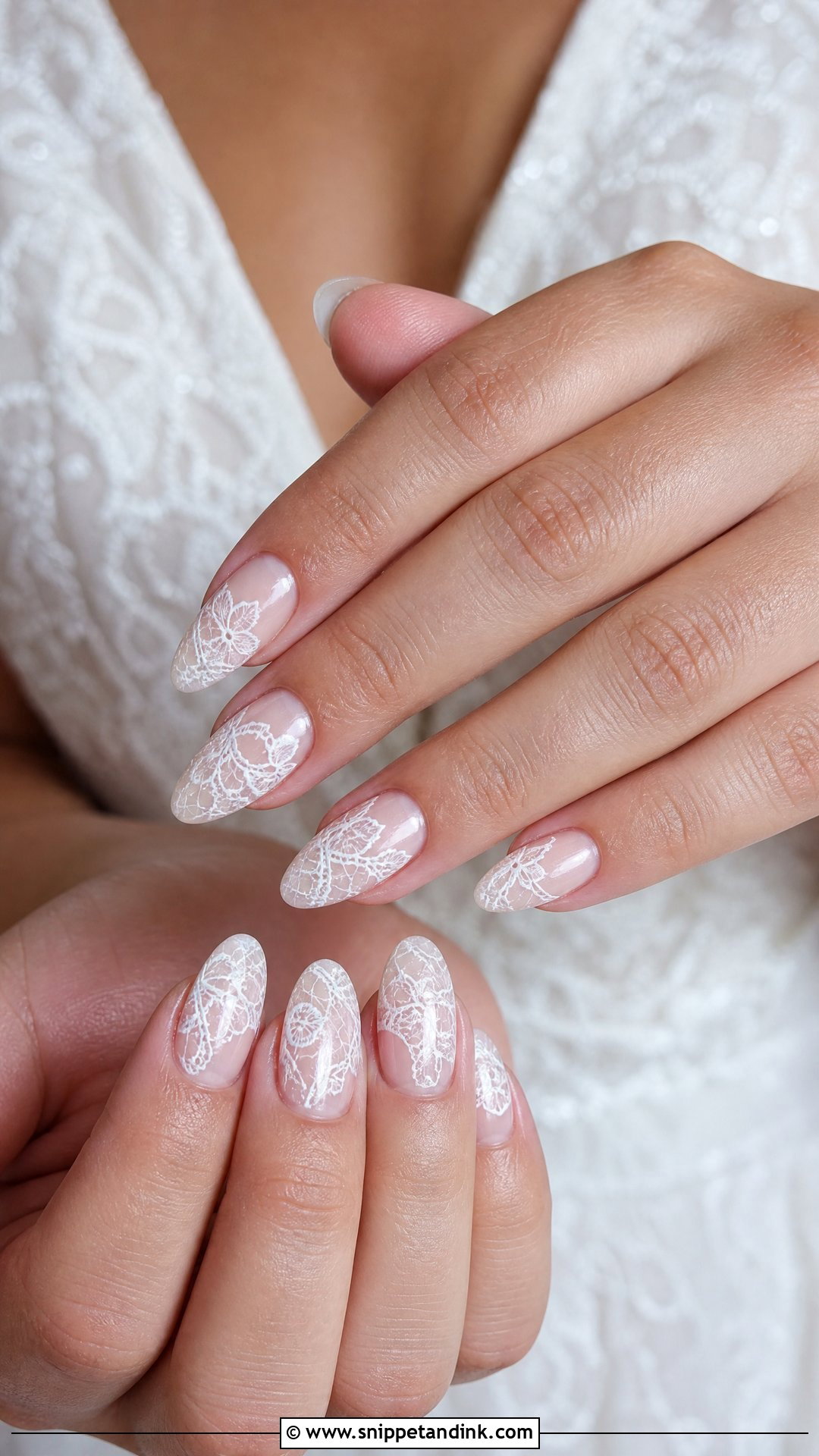 White Lace Bridal Nails - Snippet and Ink - 35 Bridal Nails Designs