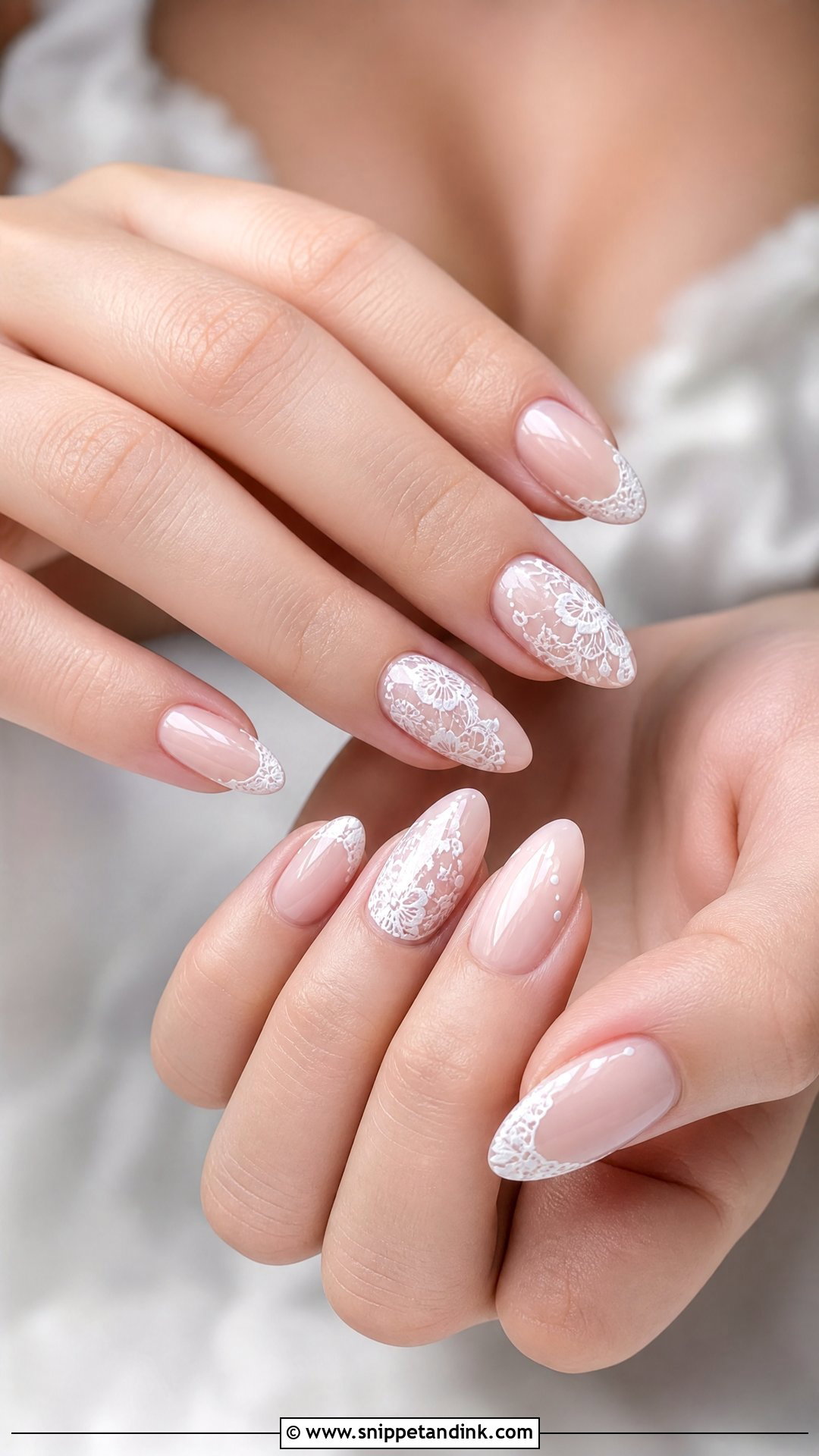 White Lace Engagement Nails - Snippet and Ink - 25 Fun Engagement Nails