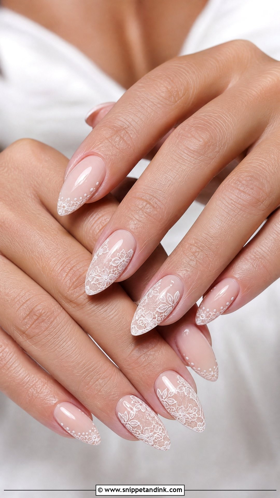 White Lace Wedding Nails - Snippet and Ink - 25 Wedding Nail Art Designs