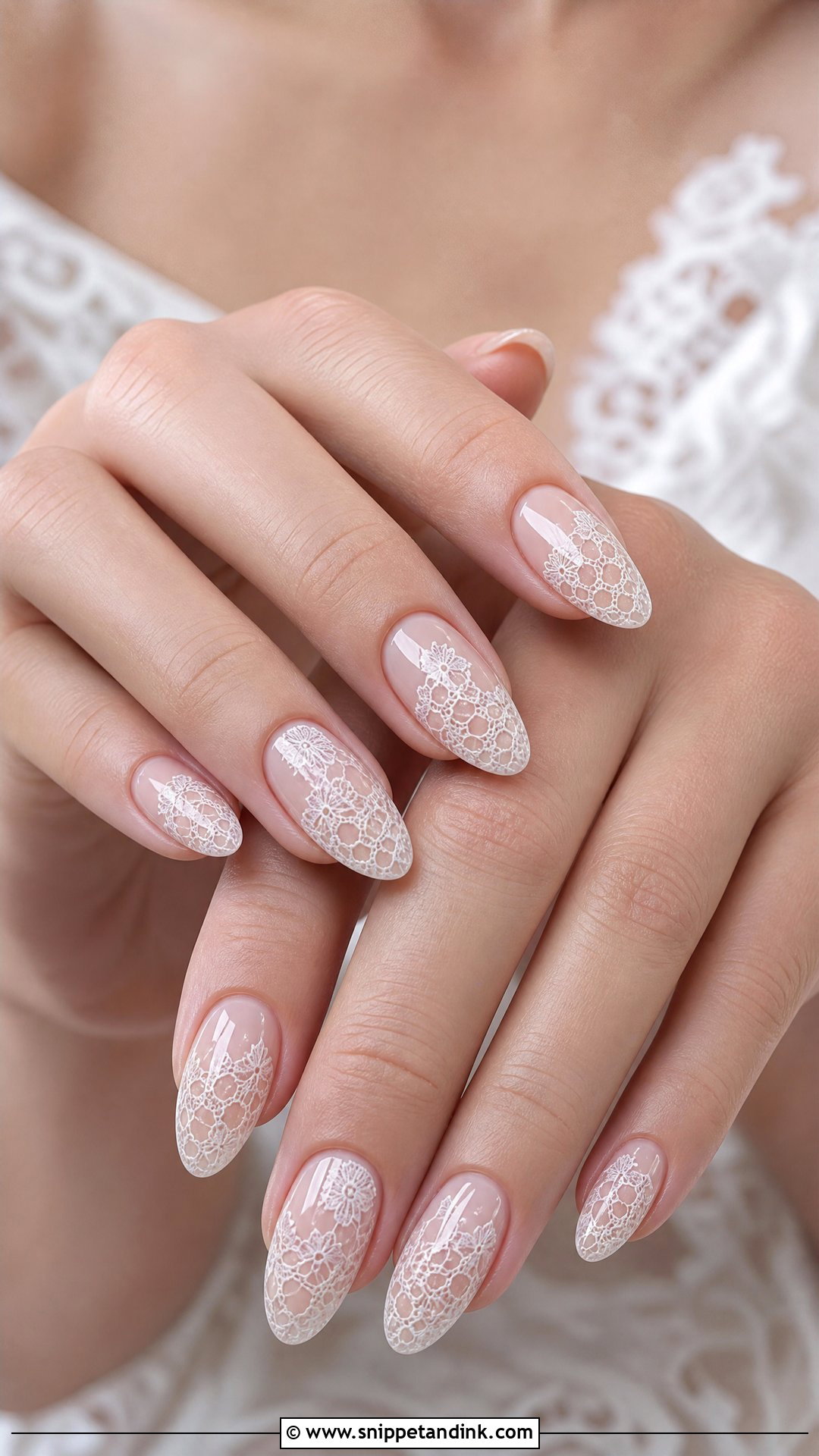 White Lace Wedding Nails - Snippet and Ink - 25 White Wedding Nails for Bride