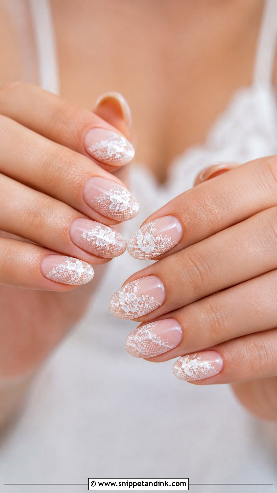 White Lace Wedding Nails - Snippet and Ink - 30 Wedding Nails Ideas
