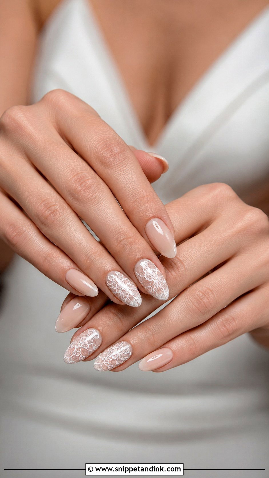 White Lace Wedding Nails - Snippet and Ink - 30 White Wedding Nails