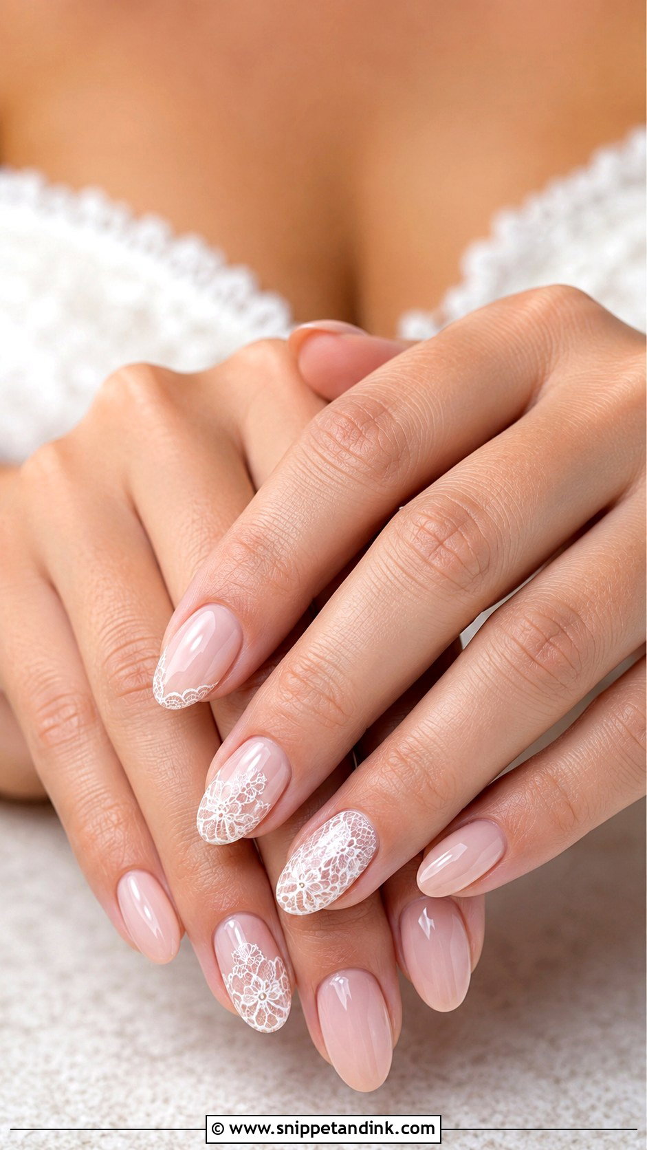 White Lace Wedding Nails - Snippet and Ink - 20 White Nails for Wedding