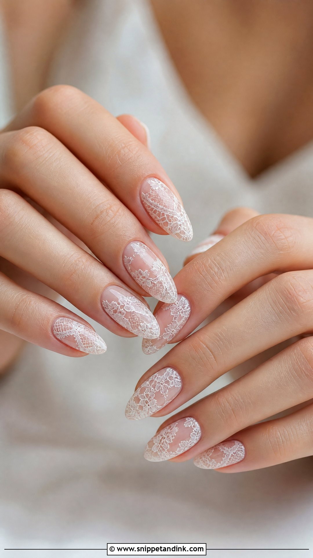 White Lace Wedding Nails - Snippet and Ink - 25 Elegant White Wedding Nail Art Ideas