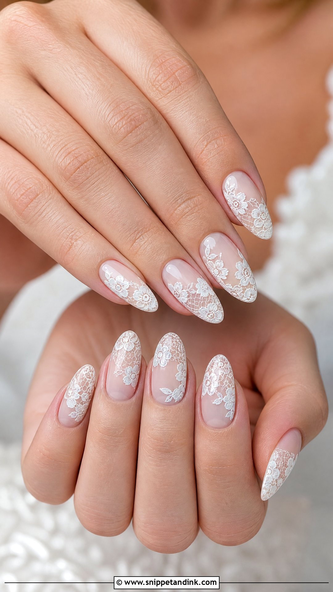 White Lace Wedding Nails - Snippet and Ink - 25 Lace Wedding Nails