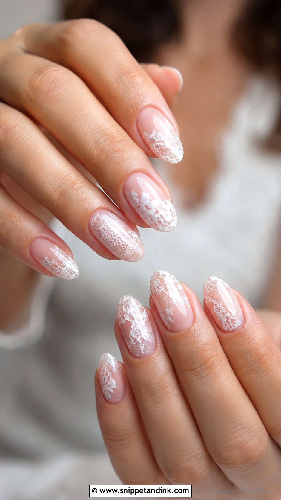 White Lace Wedding Nails - Snippet and Ink - 20 Dream Wedding Nails