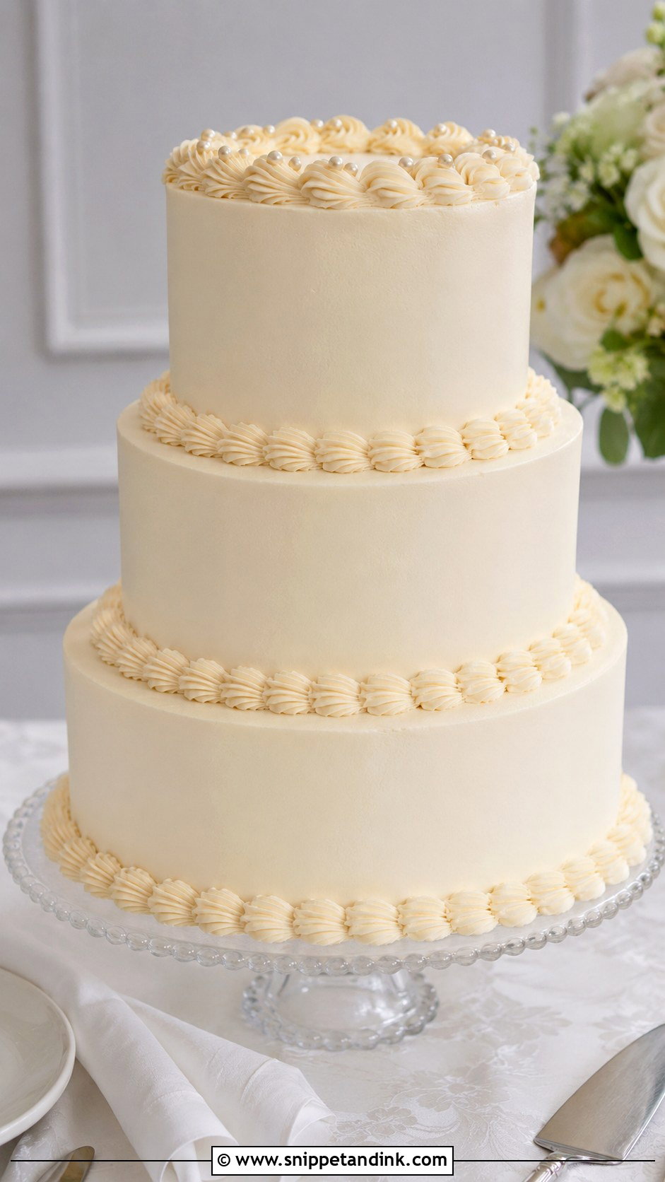 White Lambeth Wedding Cake - Snippet and Ink - 20 Traditional Piping Wedding Cake Ideas