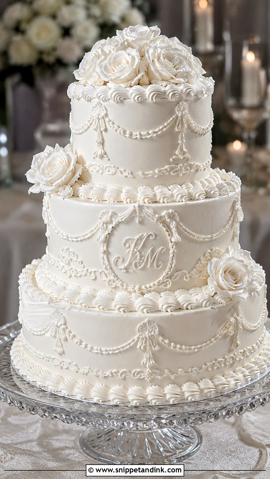 White Lambeth Wedding Cake - Snippet and Ink - 25 Lambeth Style Wedding Cakes