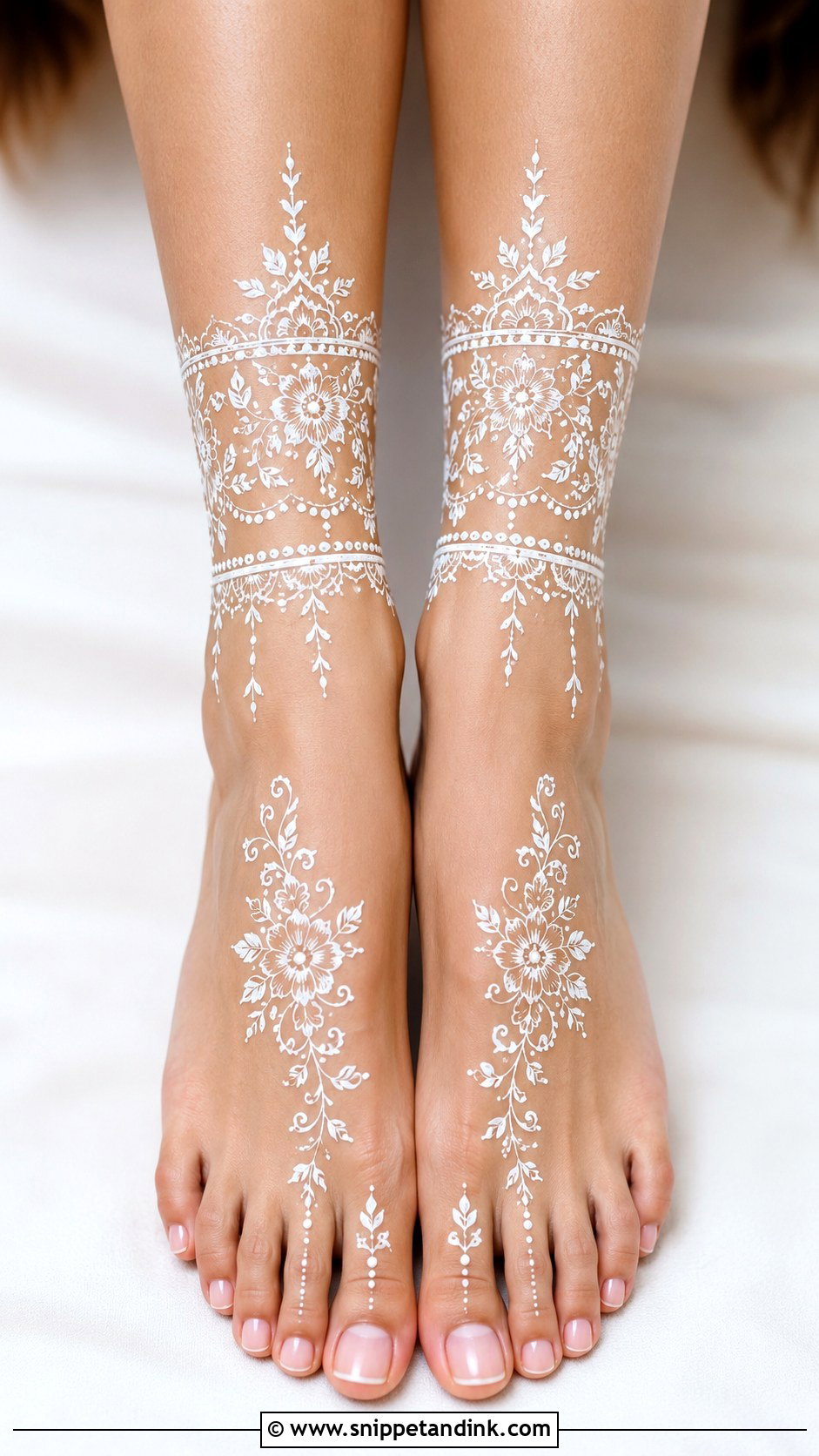 White Legs Mehndi Design - Snippet and Ink - 35 Legs Mehndi Design Ideas