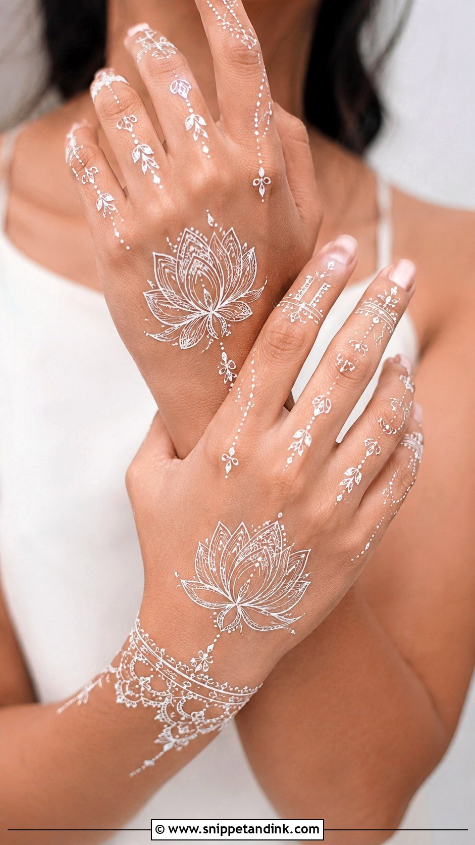 White Lotus Mehndi Design - Snippet and Ink - 30 Lotus Flower Mehndi Design Ideas