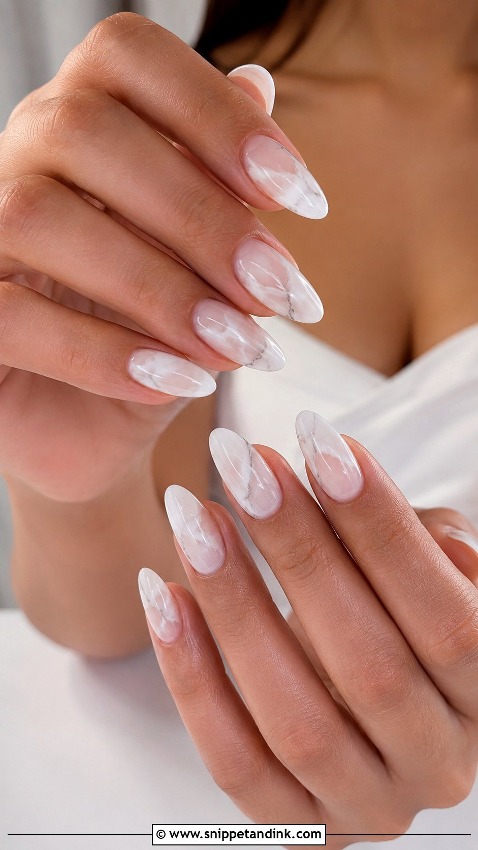 White Marble Bride Nails - Snippet and Ink - 20 White Bride Nails Wedding