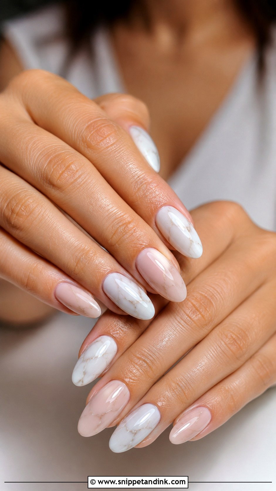 White Marble Bridesmaid Wedding Nails - Snippet and Ink - 20 Winter Bridesmaid Wedding Nails