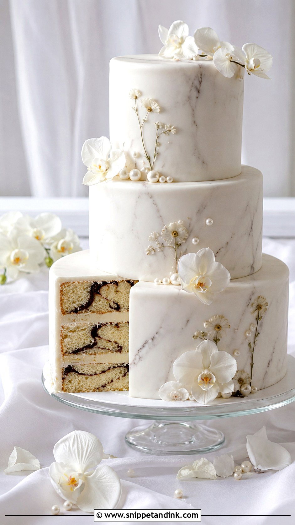 White Marble Wedding Cake - Snippet and Ink - 20 Marble Wedding Cake Recipe